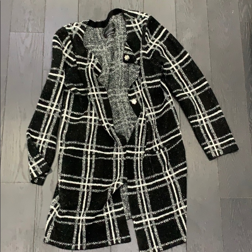 Sanctuary black and white long cardigan
